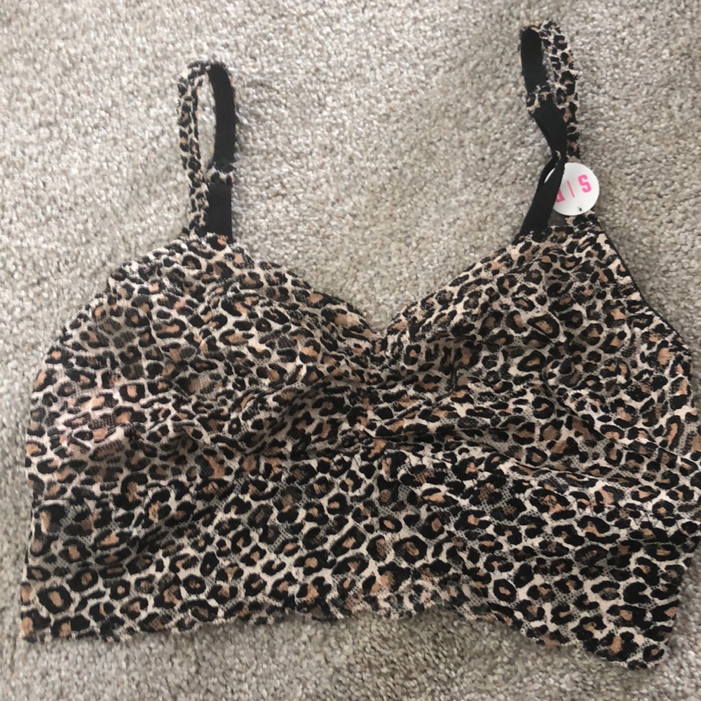 NWT PINK Leopard Lace Bralette